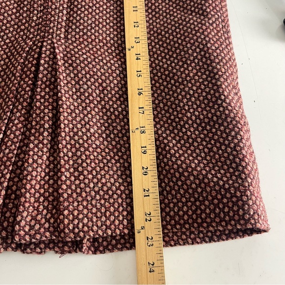 Vintage Club Monaco Wool Blend Geometric Pencil Burgundy Midi Skirt Sz 6 - Picture 7 of 8